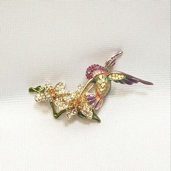 Napier Hummingbird Brooch Pin In Original Box - Picture 3 of 11